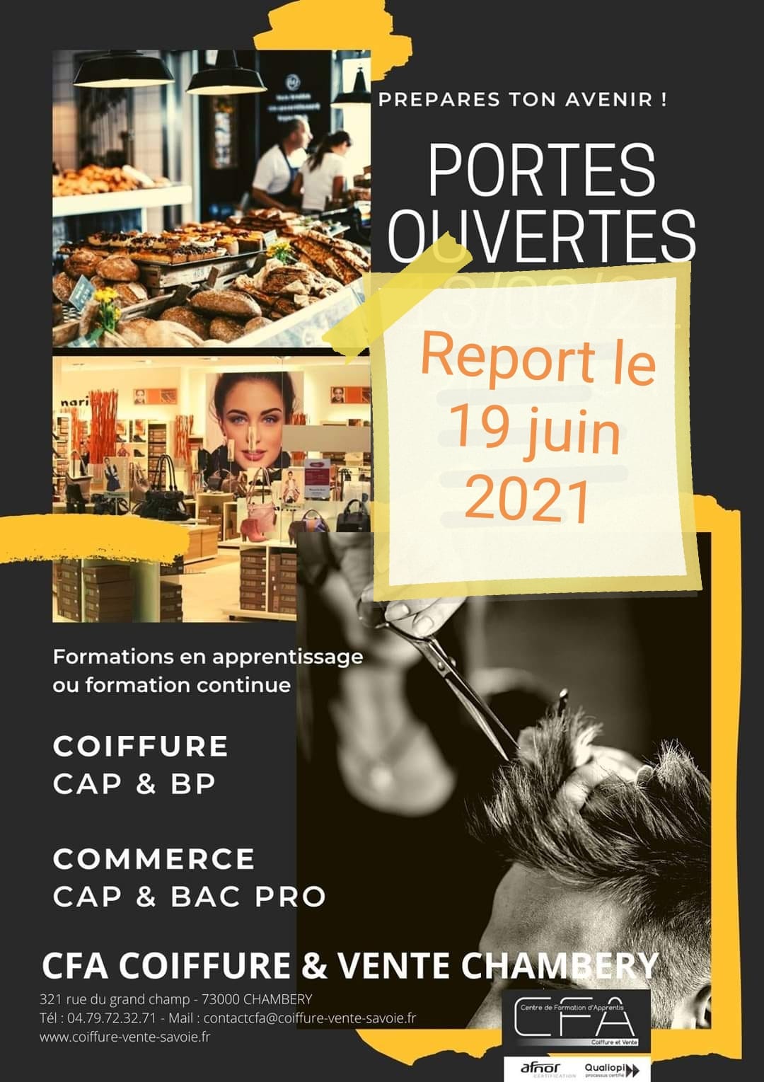Report Portes ouvertes au 19/06/2021